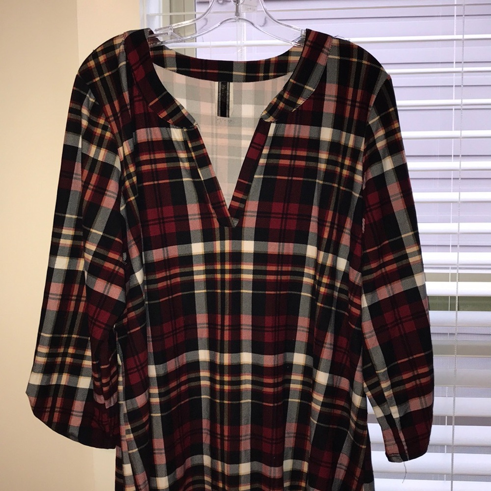 Plaid cotton tunic